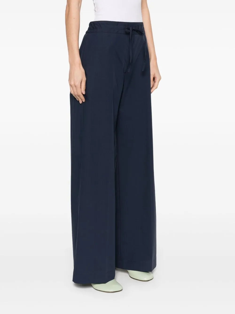 Cotton wide-leg trousers