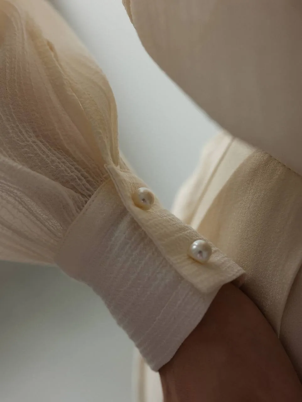 Cream Satin Midi Skirt