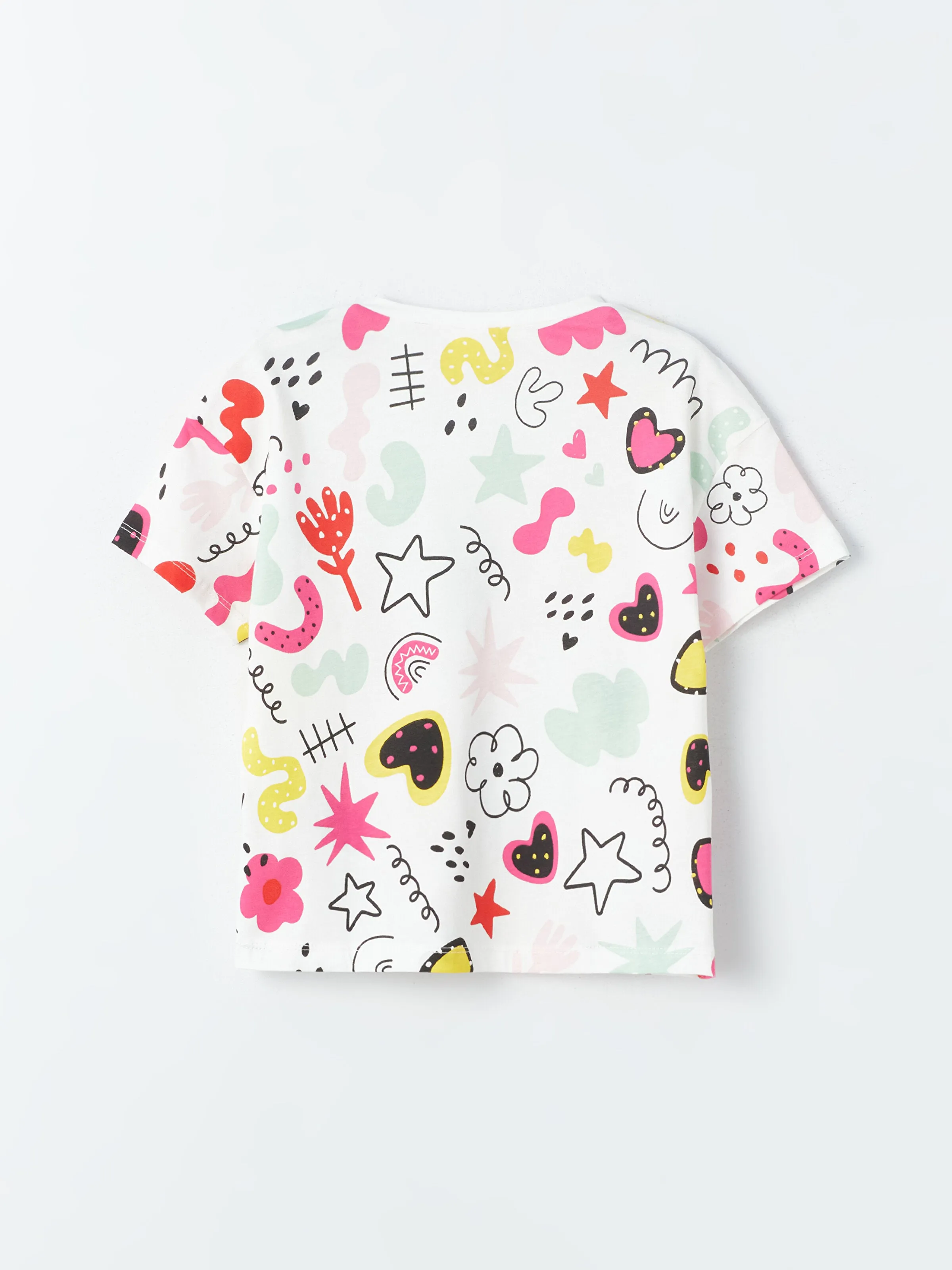 Crew Neck Short Sleeve Girls Pajama Set With Shorts