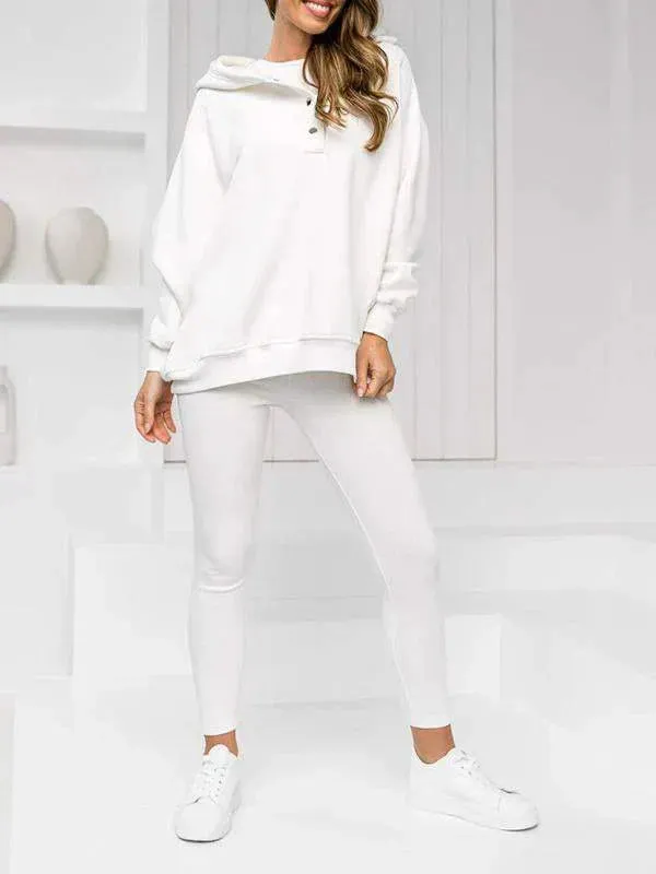 Crop Top, Hoodie and Fitted Leggings Set