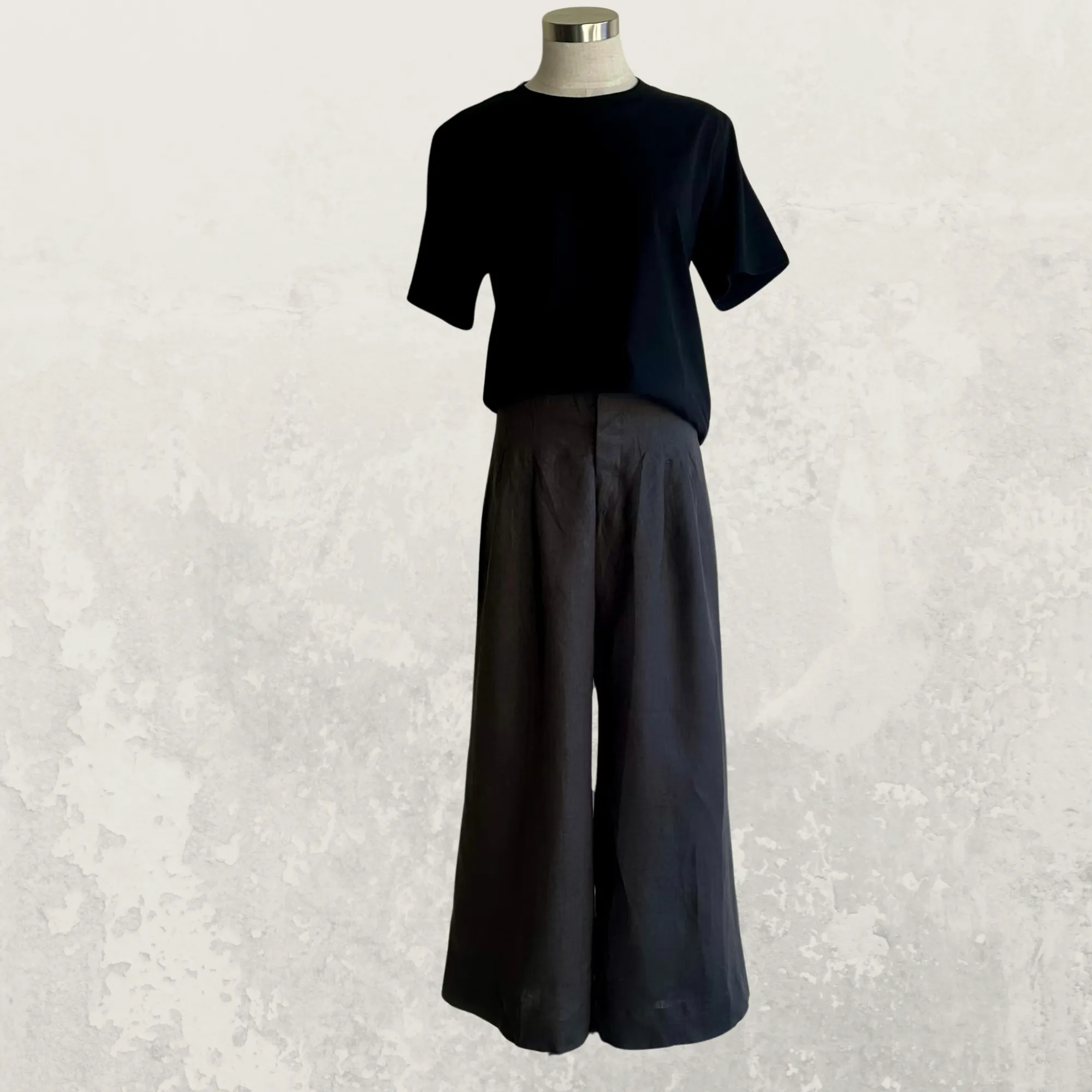 Danube Wide Leg Trousers  in Charcoal