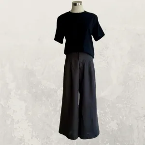 Danube Wide Leg Trousers  in Charcoal