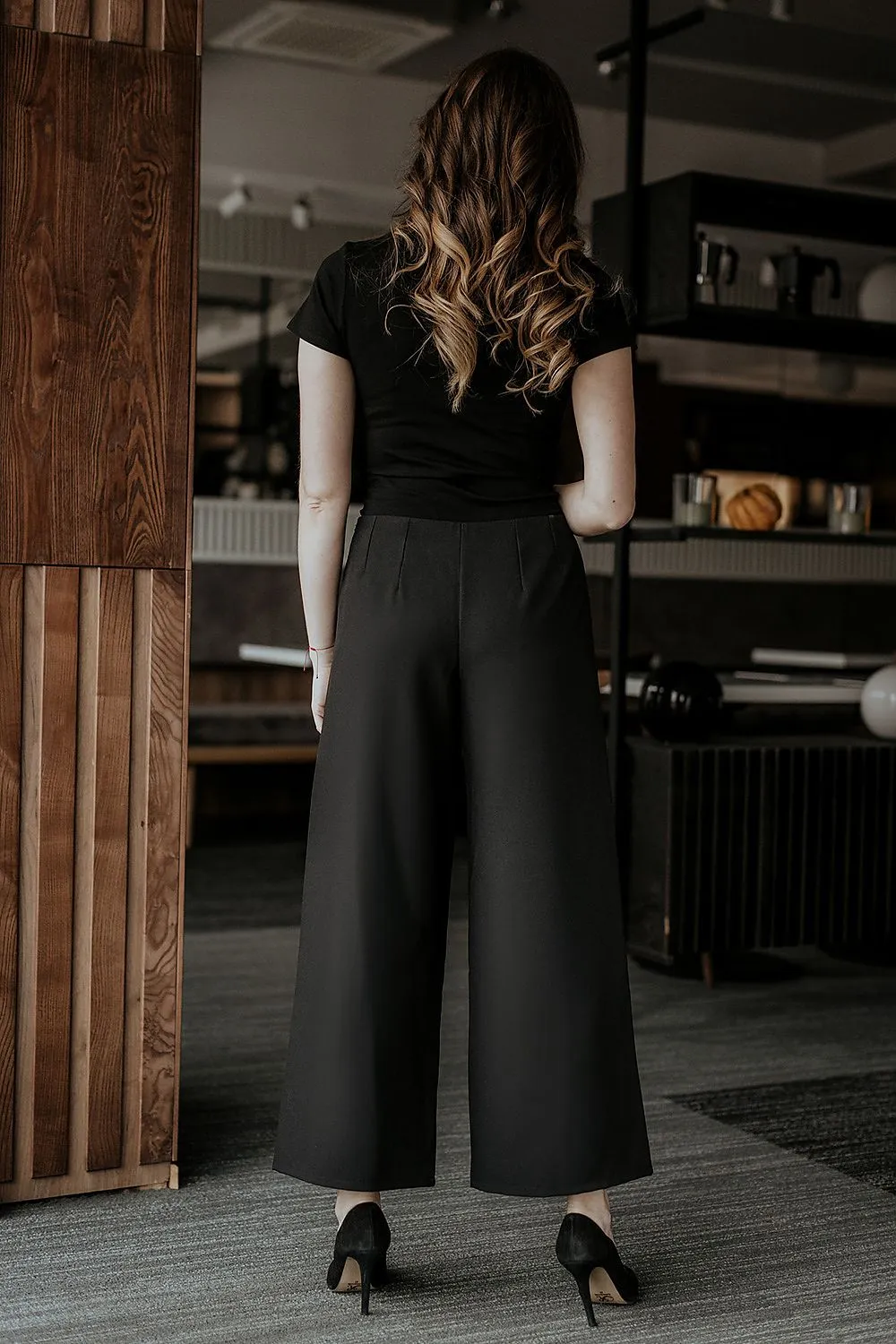Decorative Zipper Wide-Leg Trousers