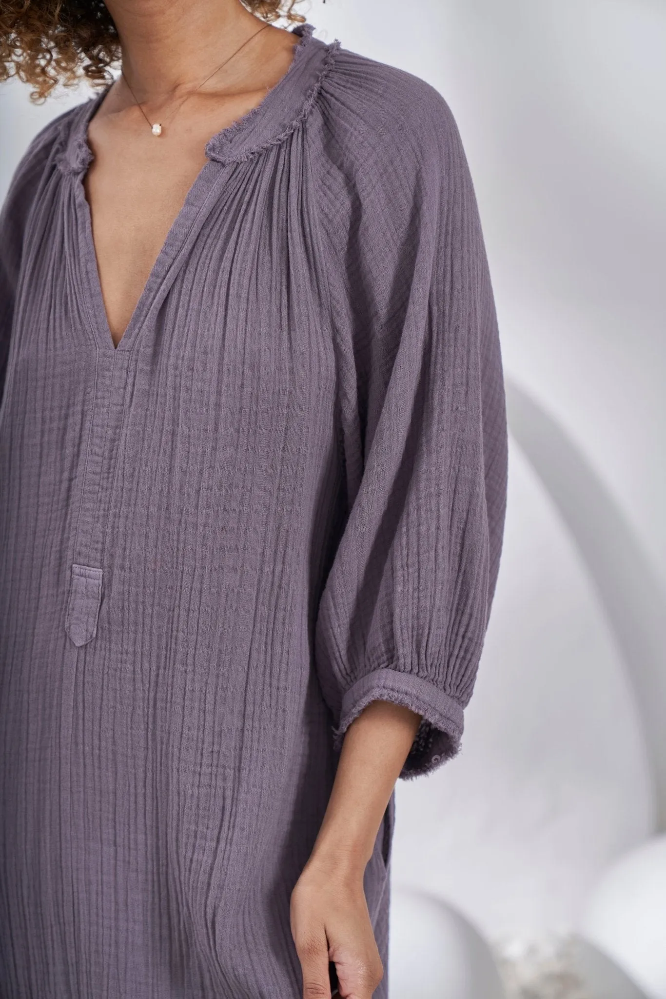 Desert Amethyst Gauze Dress with Pockets