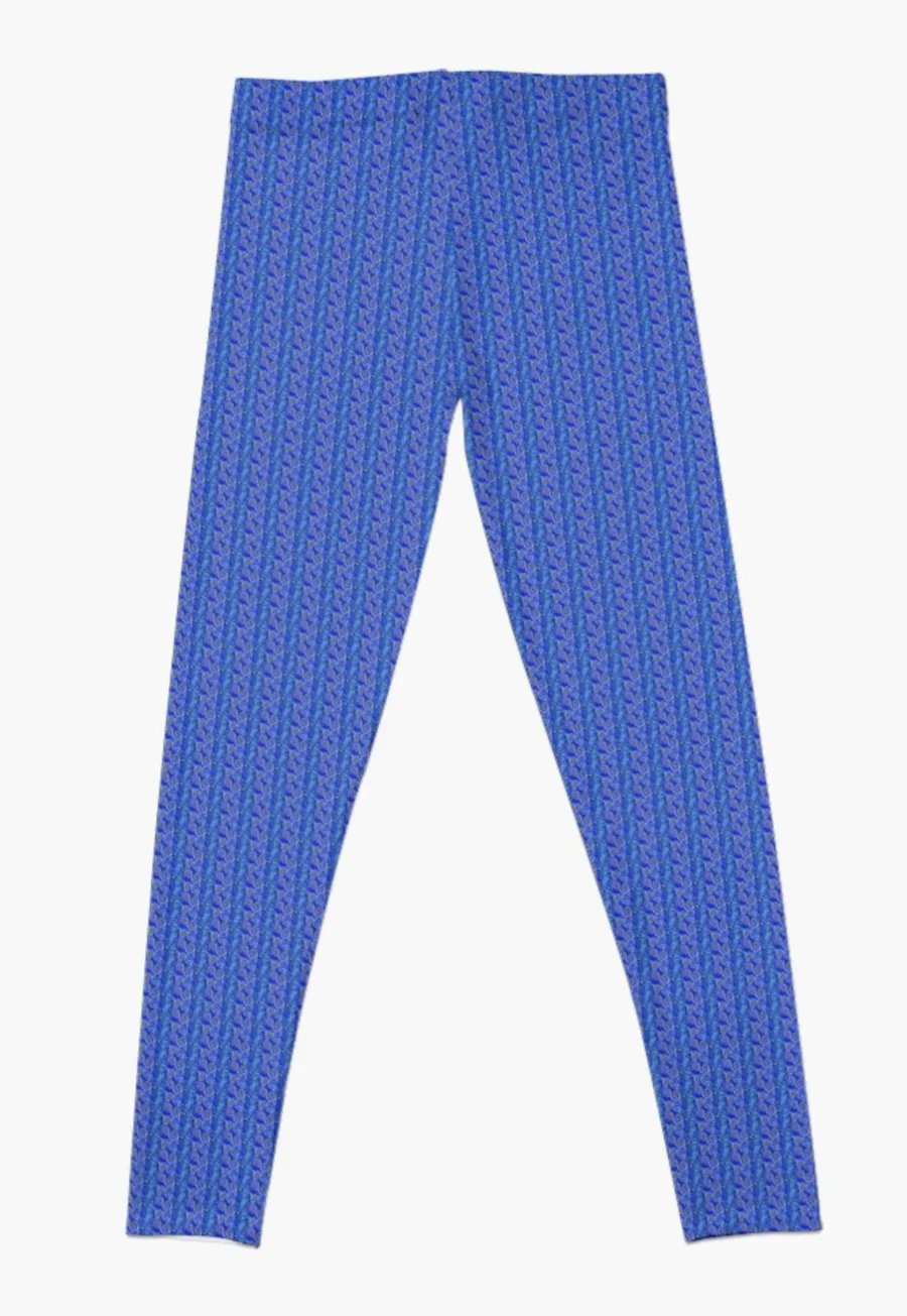 Designer Leggings - Deep Blue Antique Spirals