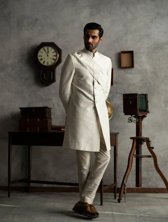 Designer White Colour Sherwani for Wedding Wear #GN109