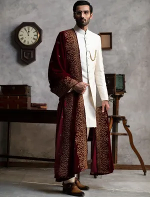 Designer White Colour Sherwani for Wedding Wear #GN109