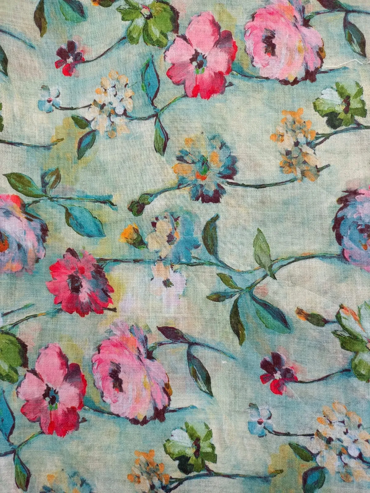 Digital Printed Linen Jute Soft Cotton Fabric