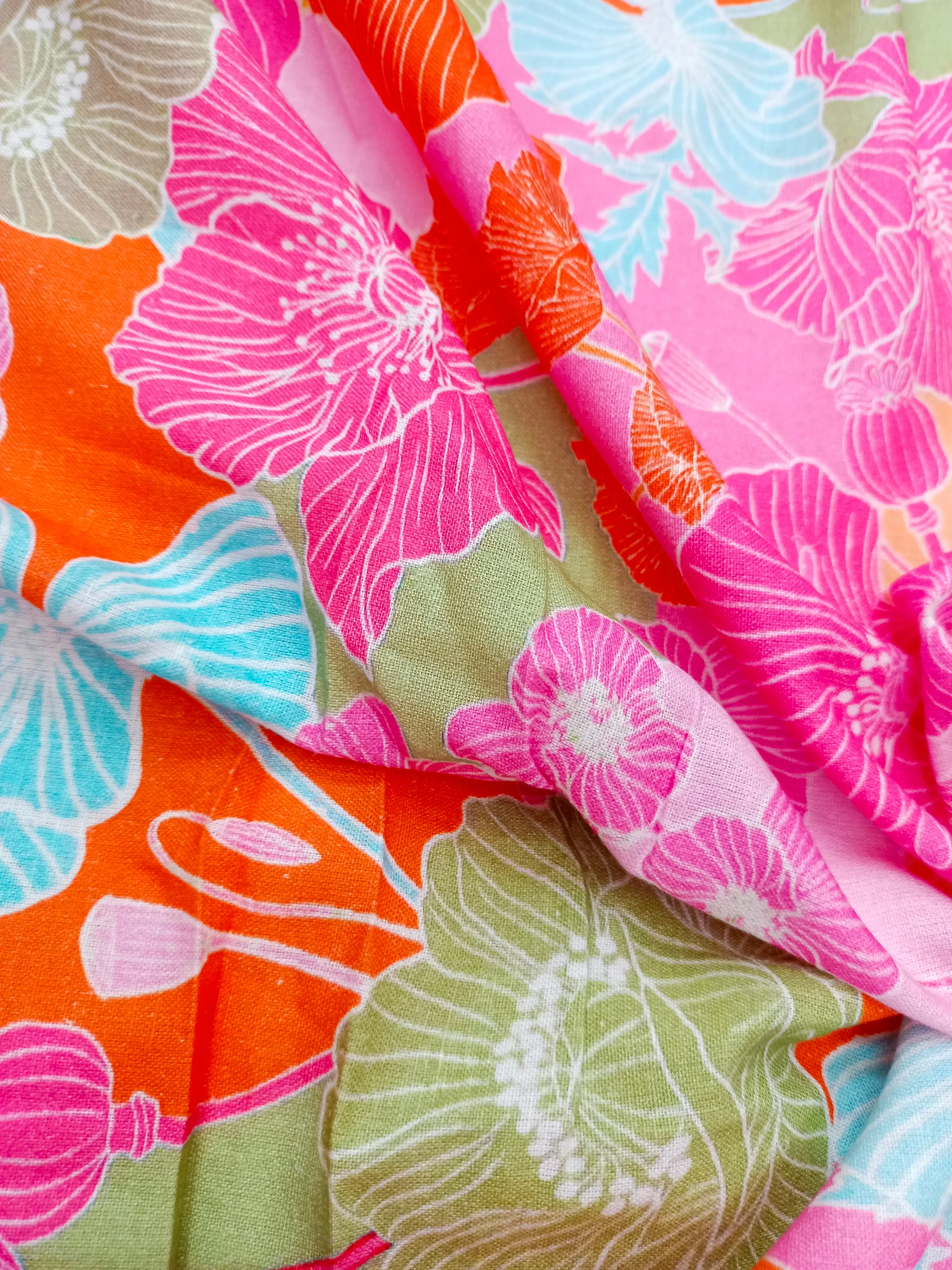Digital Printed Linen Spun Cotton Soft Fabric