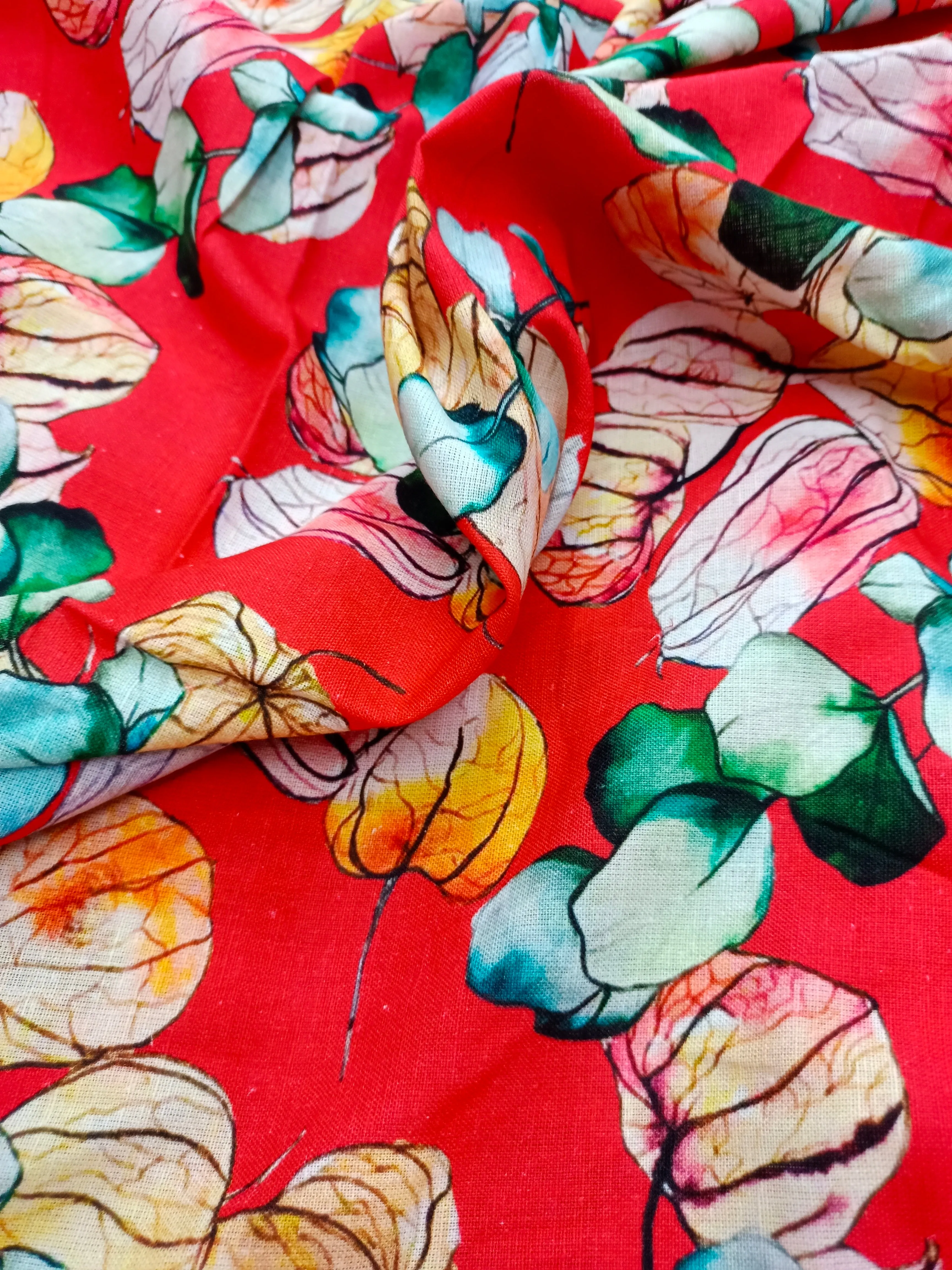 Digital Printed Linen Spun Cotton Soft Fabric