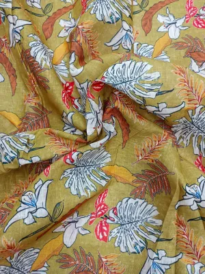 Digital Printed Linen Spun Cotton Soft Fabric