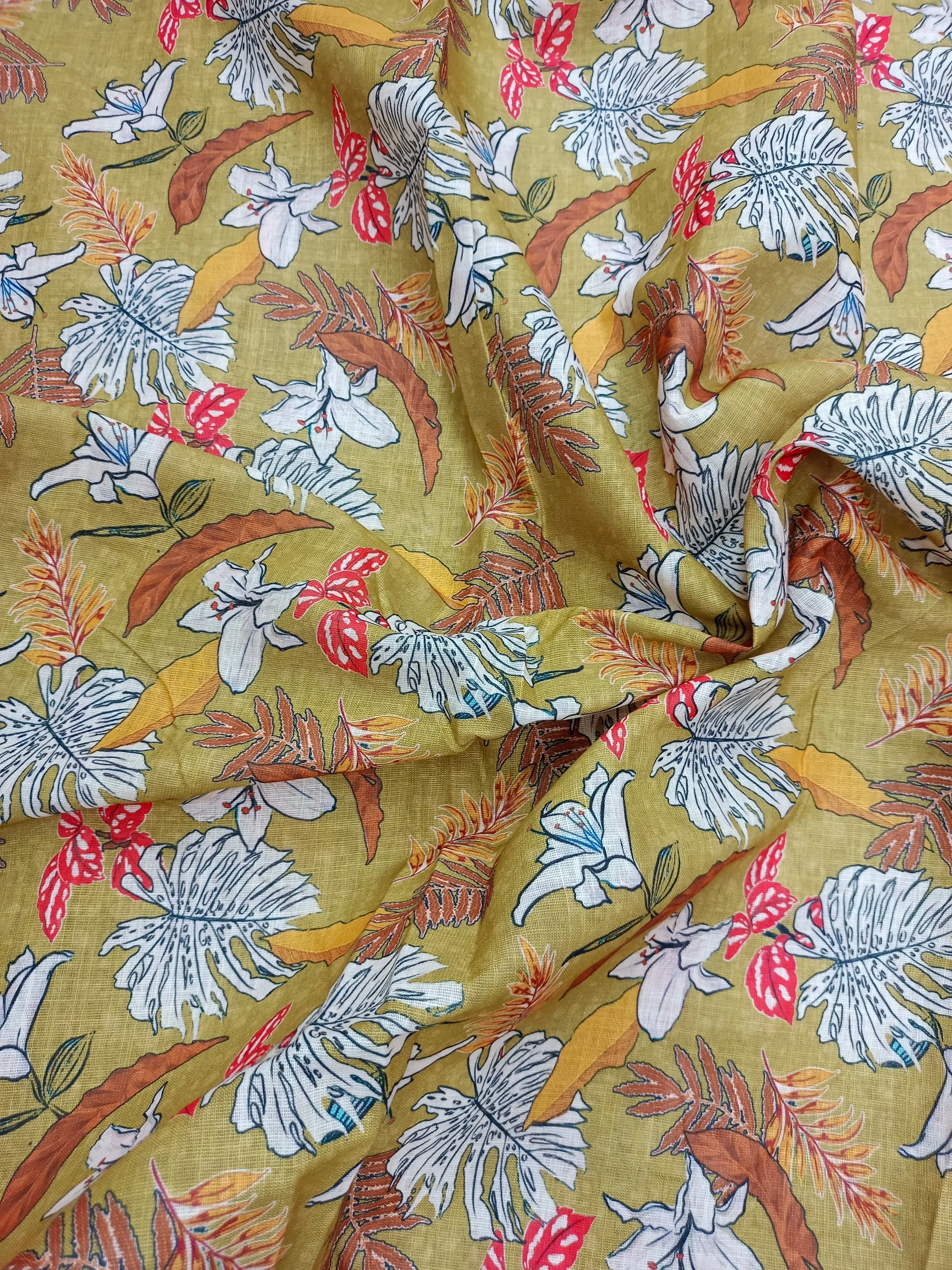 Digital Printed Linen Spun Cotton Soft Fabric