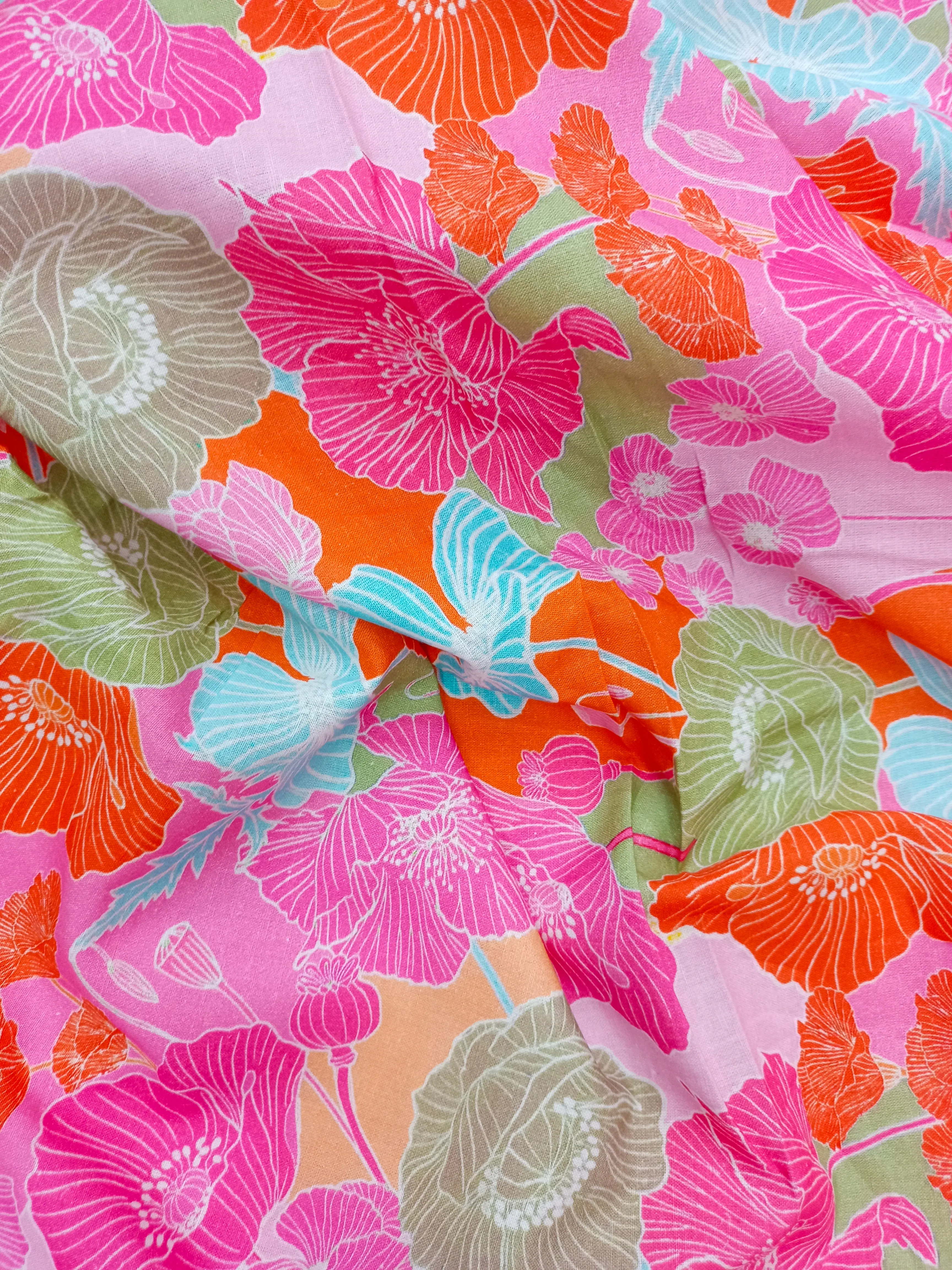 Digital Printed Linen Spun Cotton Soft Fabric