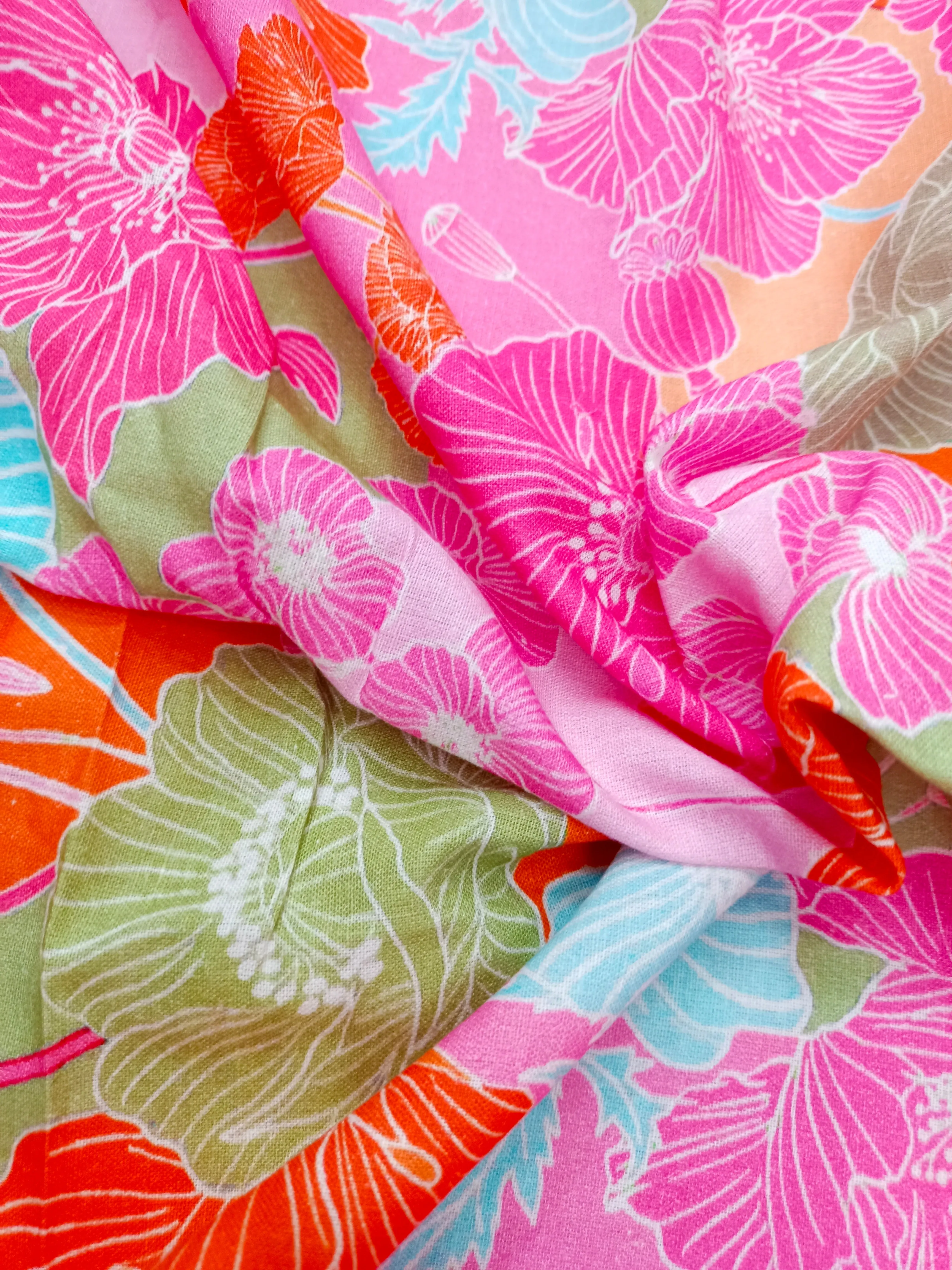Digital Printed Linen Spun Cotton Soft Fabric