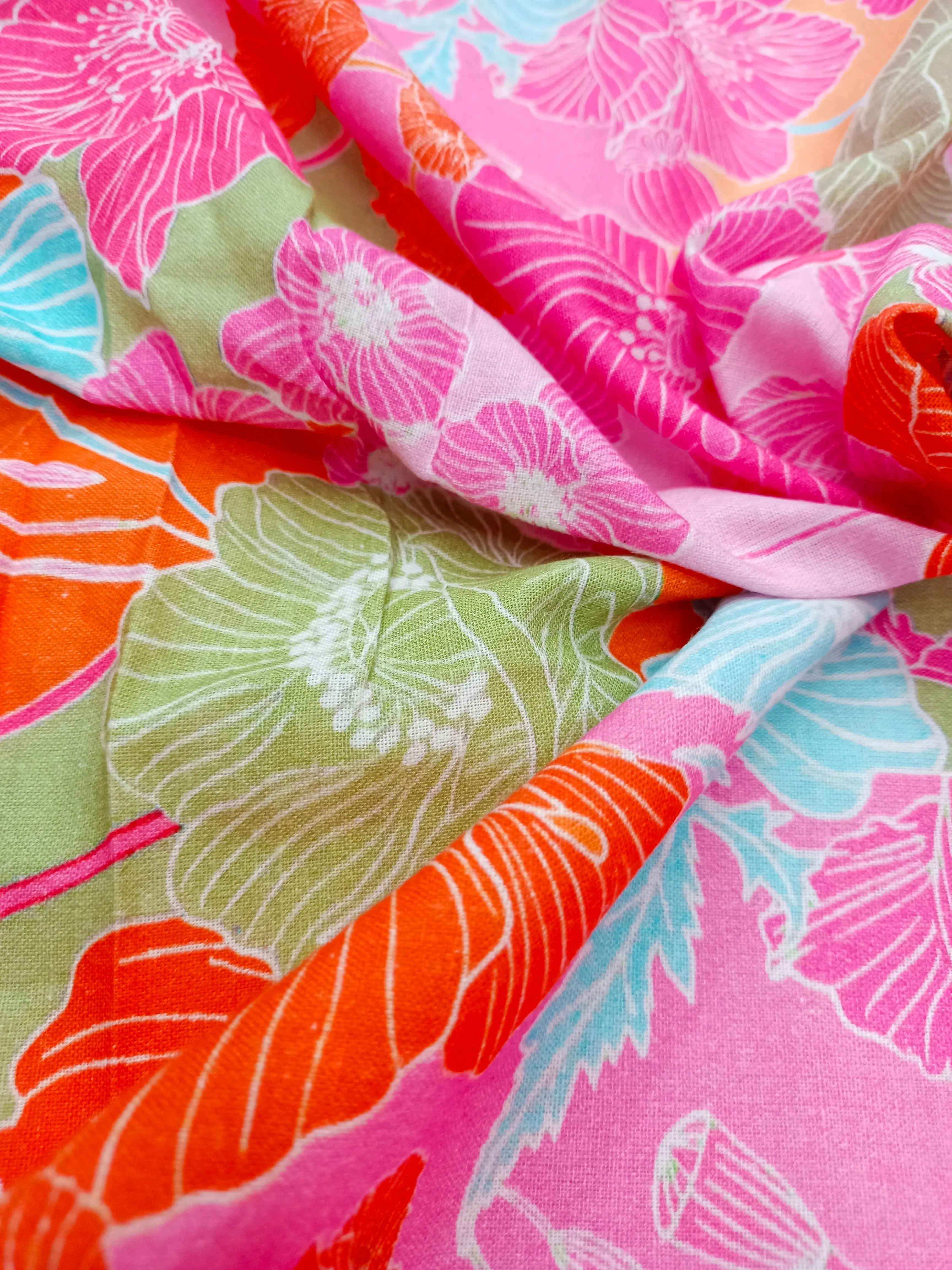 Digital Printed Linen Spun Cotton Soft Fabric
