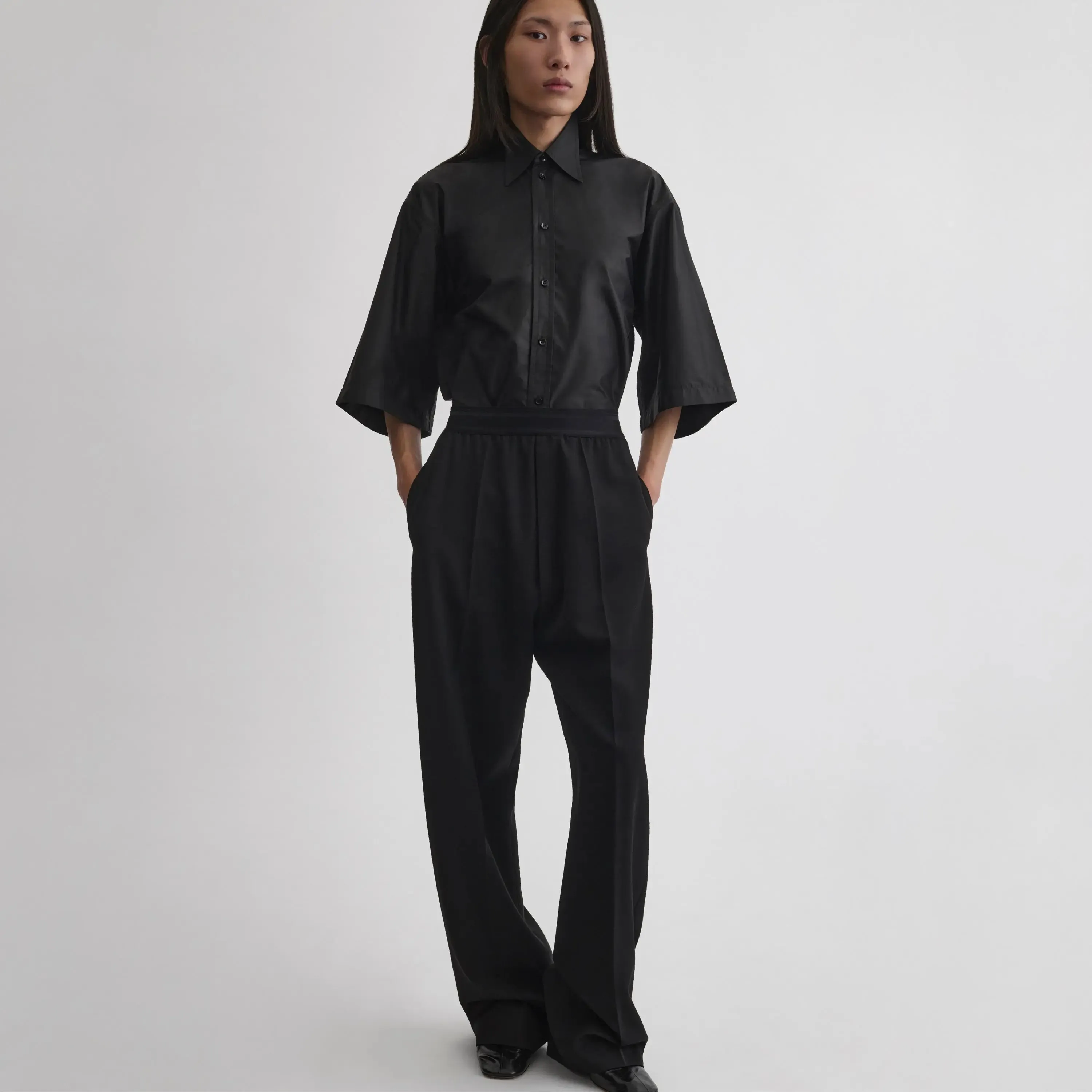 EASED TROUSERS | black wool