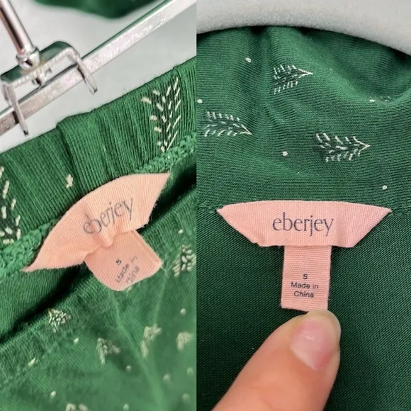 Eberjey 2pc set Gisele Printed TENCEL Modal Long Winterpine Forest size Small