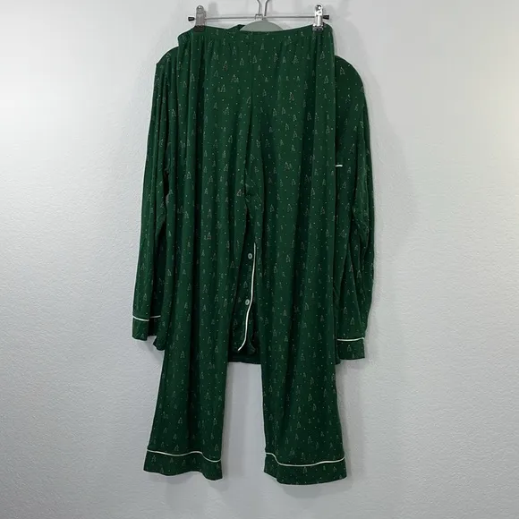 Eberjey 2pc set Gisele Printed TENCEL Modal Long Winterpine Forest size Small