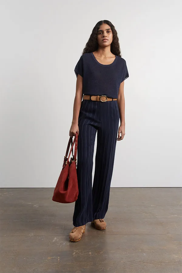 EDA STRIPED FLUID TROUSERS