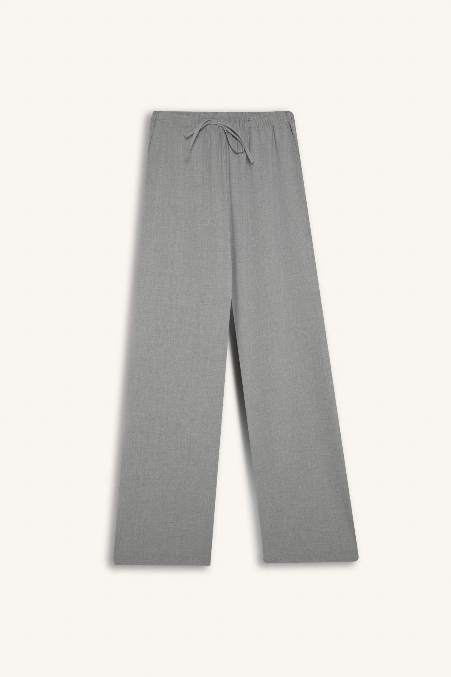 Elastic Waist Wide Leg Fabric Trousers