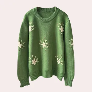 Elegant Kalina women's sweater, delicately embroidered