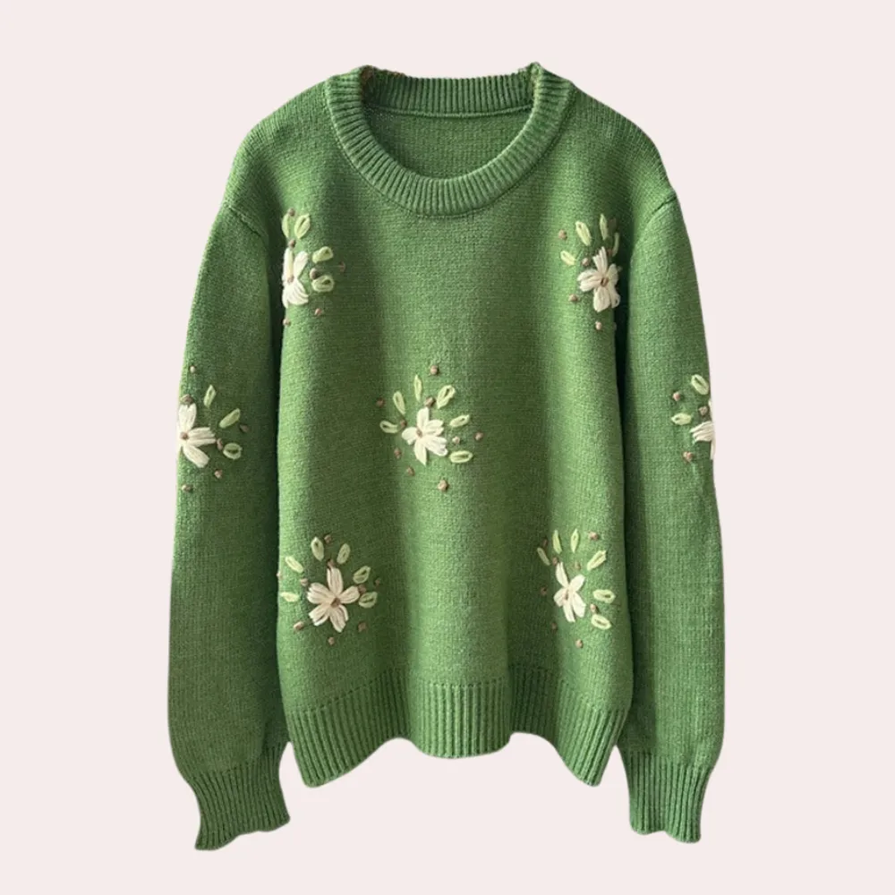 Elegant Kalina women's sweater, delicately embroidered