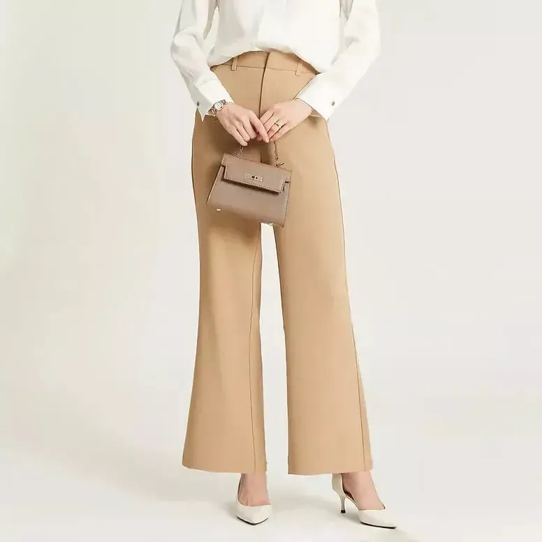 Elegant Office Lady Straight Trousers