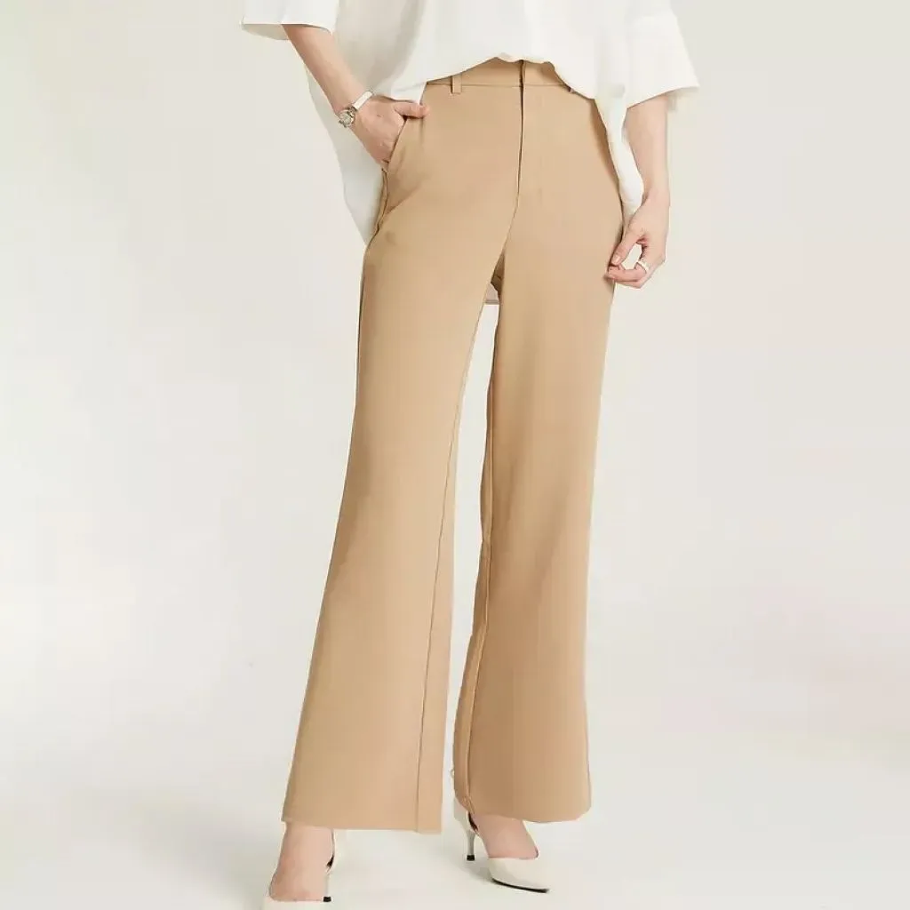 Elegant Office Lady Straight Trousers