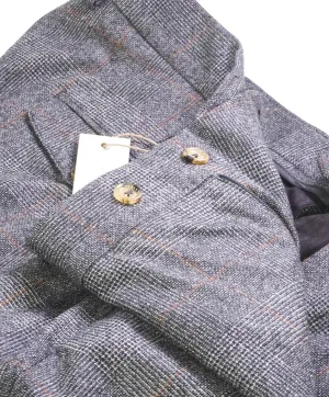 ELEVENTY - Gray WOOL *Prince Of Wales* Plaid Check  Dress Pants- 36W