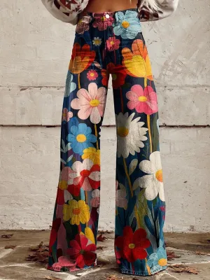 Emilia - wide floral trousers