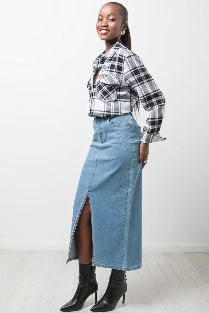 Flannel Check Shirt Black