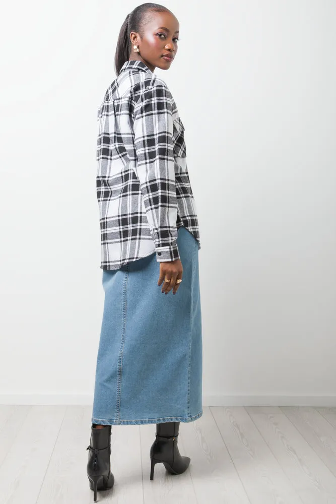 Flannel Check Shirt Black