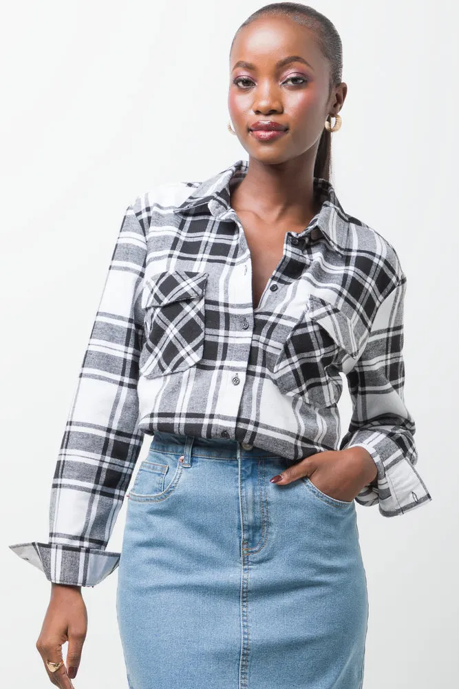 Flannel Check Shirt Black