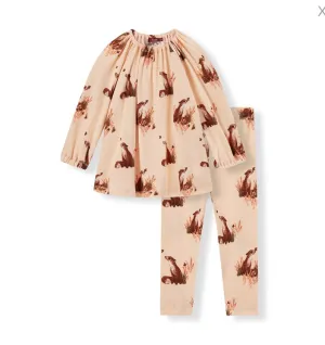 Floral Fox Dress and Legging Set