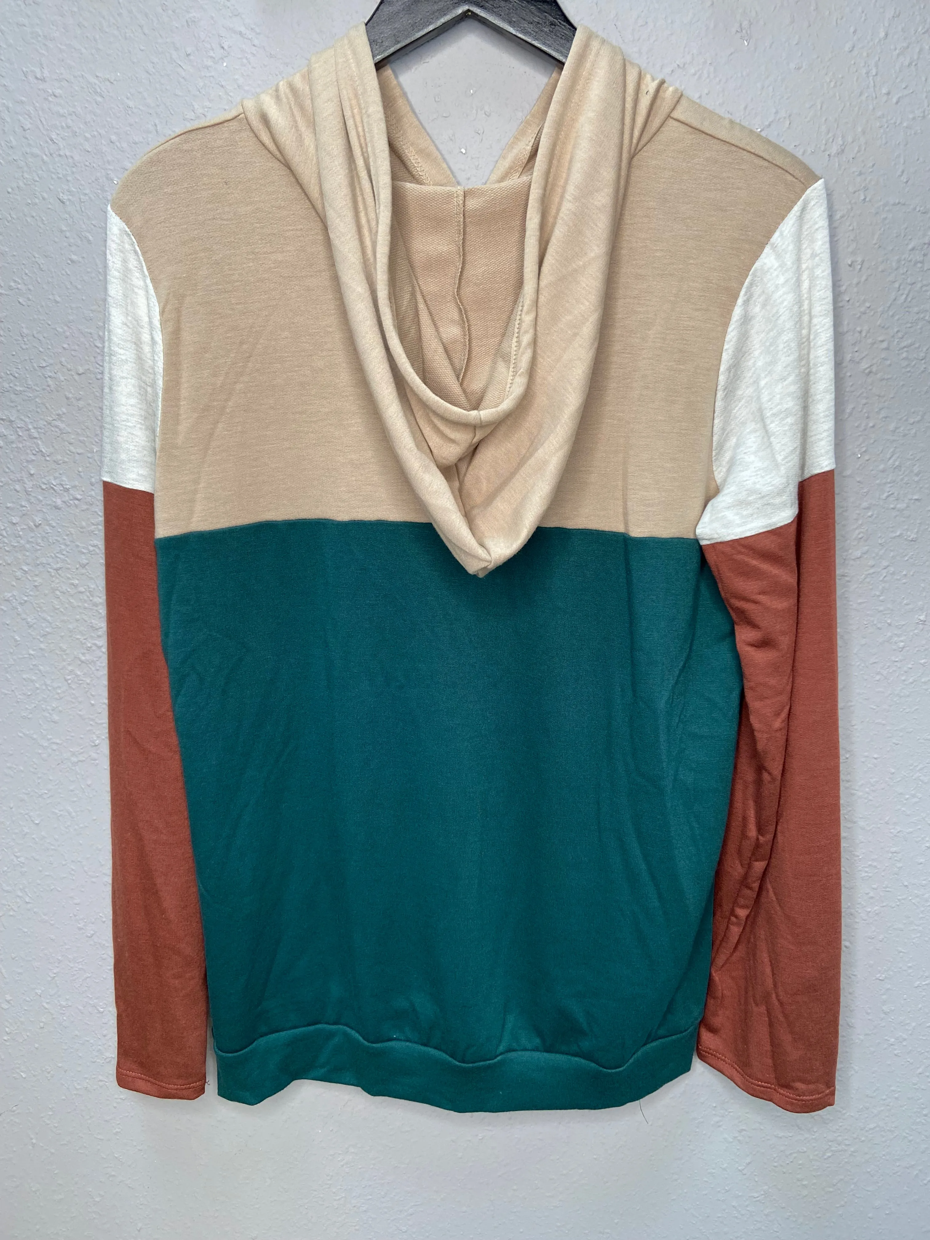 Forest Green and Tan 1/3 Zippered Hoodie