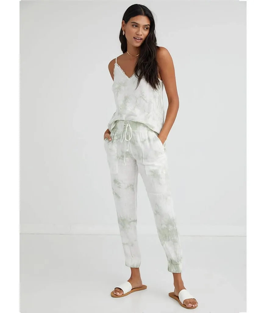 Frayed Cami Soft Mint Tie Dye