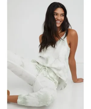 Frayed Cami Soft Mint Tie Dye