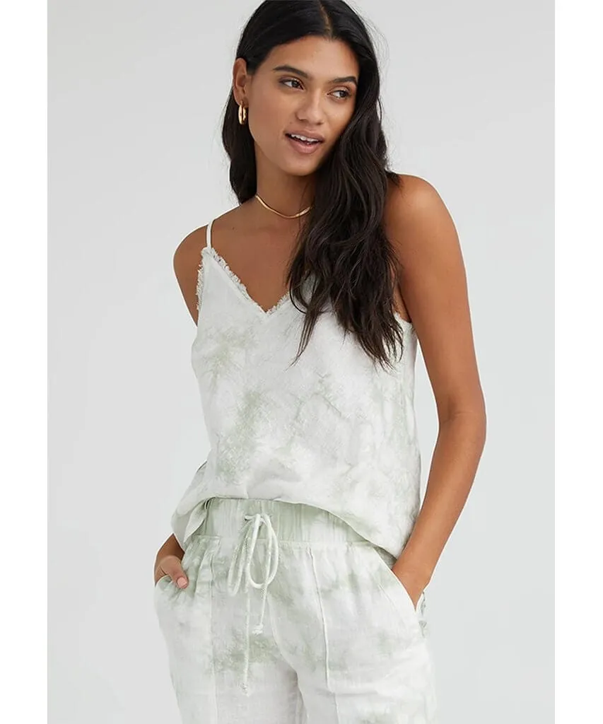 Frayed Cami Soft Mint Tie Dye