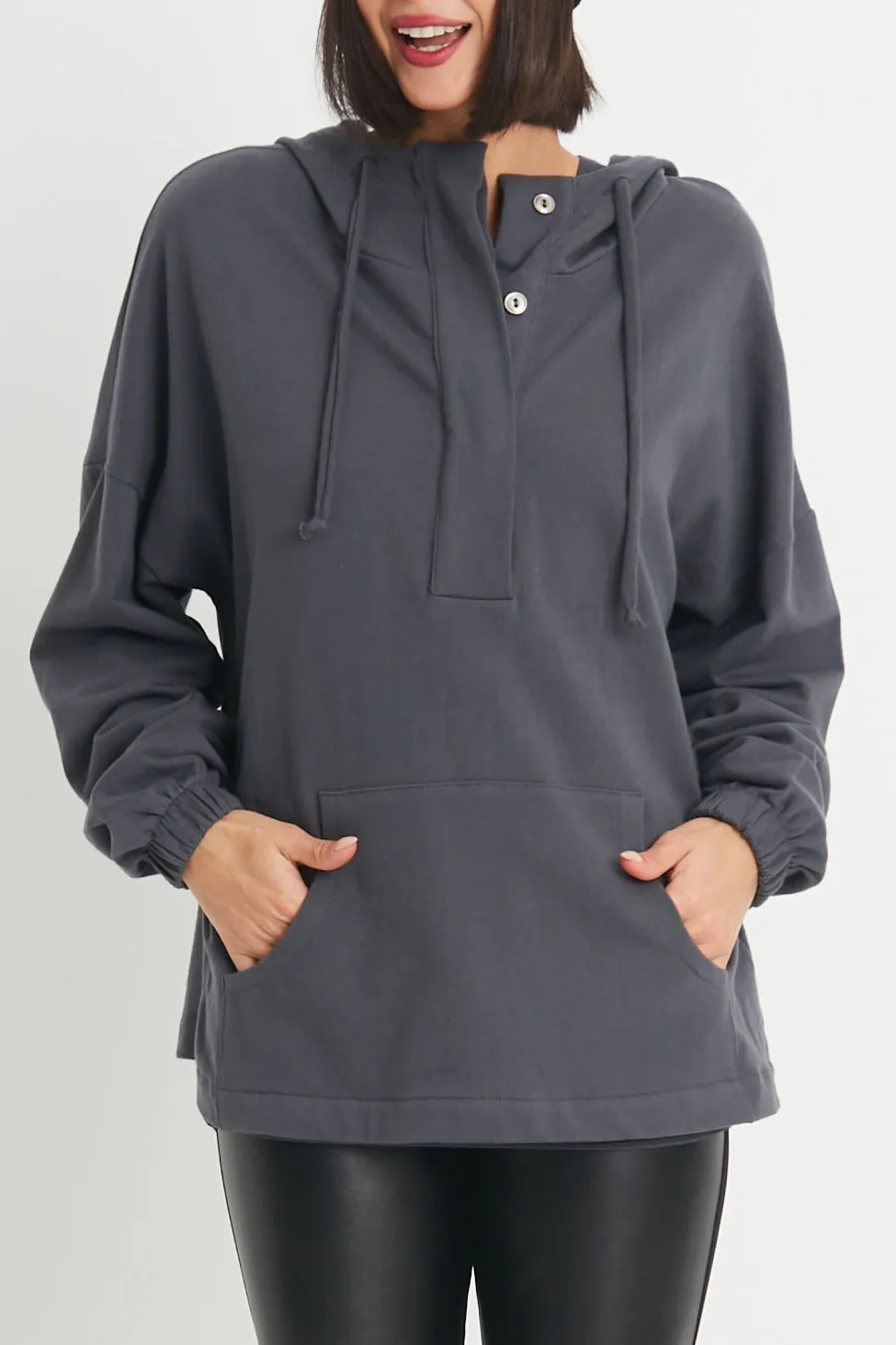 French Terry Pouch Pocket Sweat Hoodie