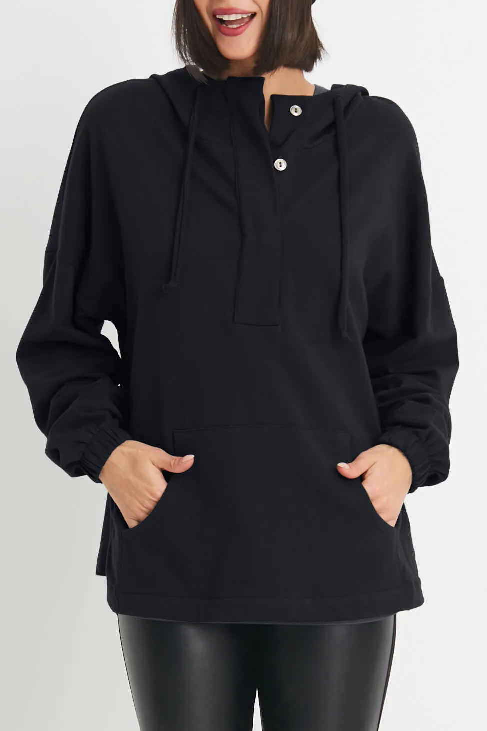 French Terry Pouch Pocket Sweat Hoodie