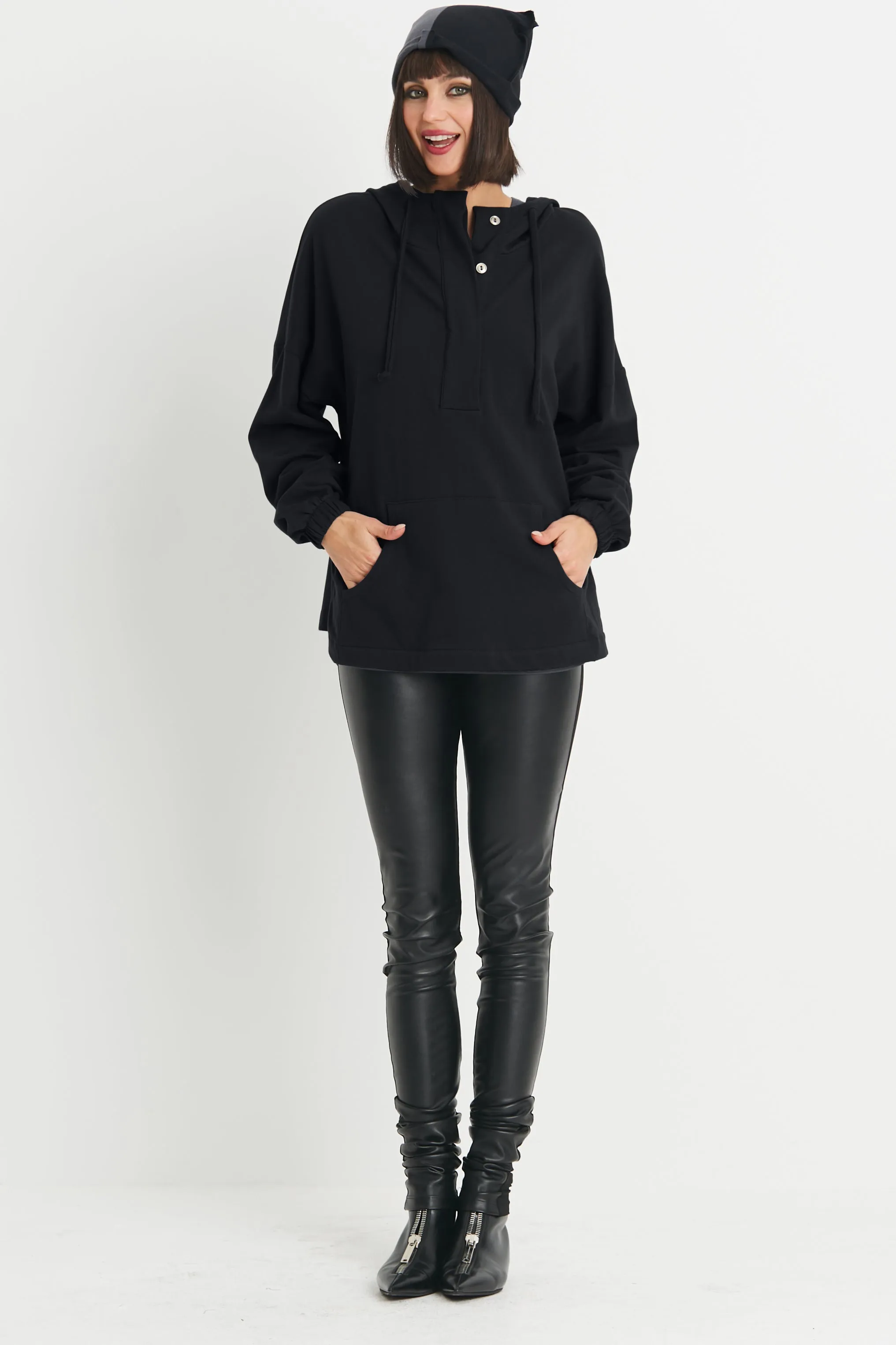 French Terry Pouch Pocket Sweat Hoodie