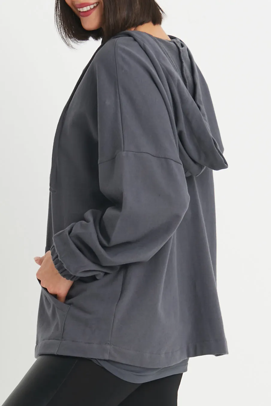 French Terry Pouch Pocket Sweat Hoodie