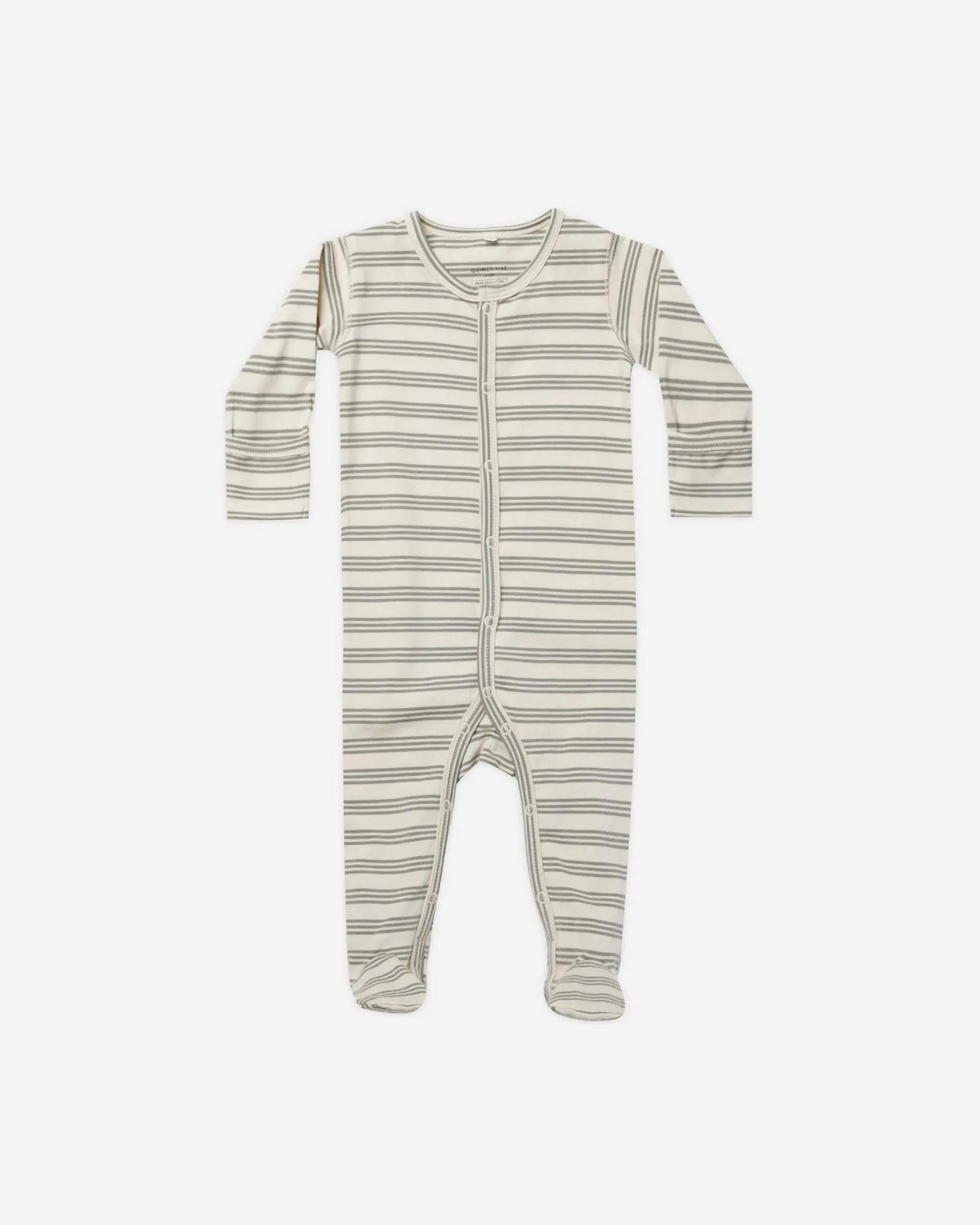 Full Snap Footie || Basil Stripe