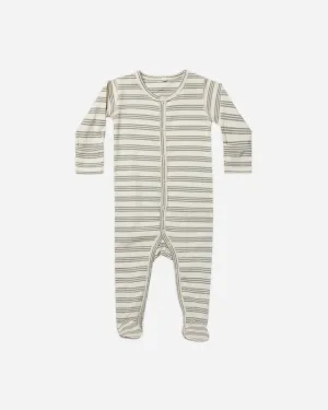 Full Snap Footie || Basil Stripe