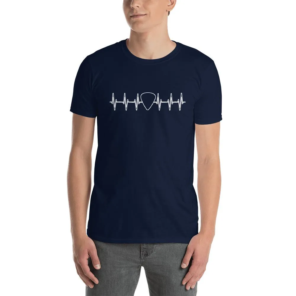 Funny Guitar T-Shirt "Guitarist Pulse" by Axe Dr. Apparel