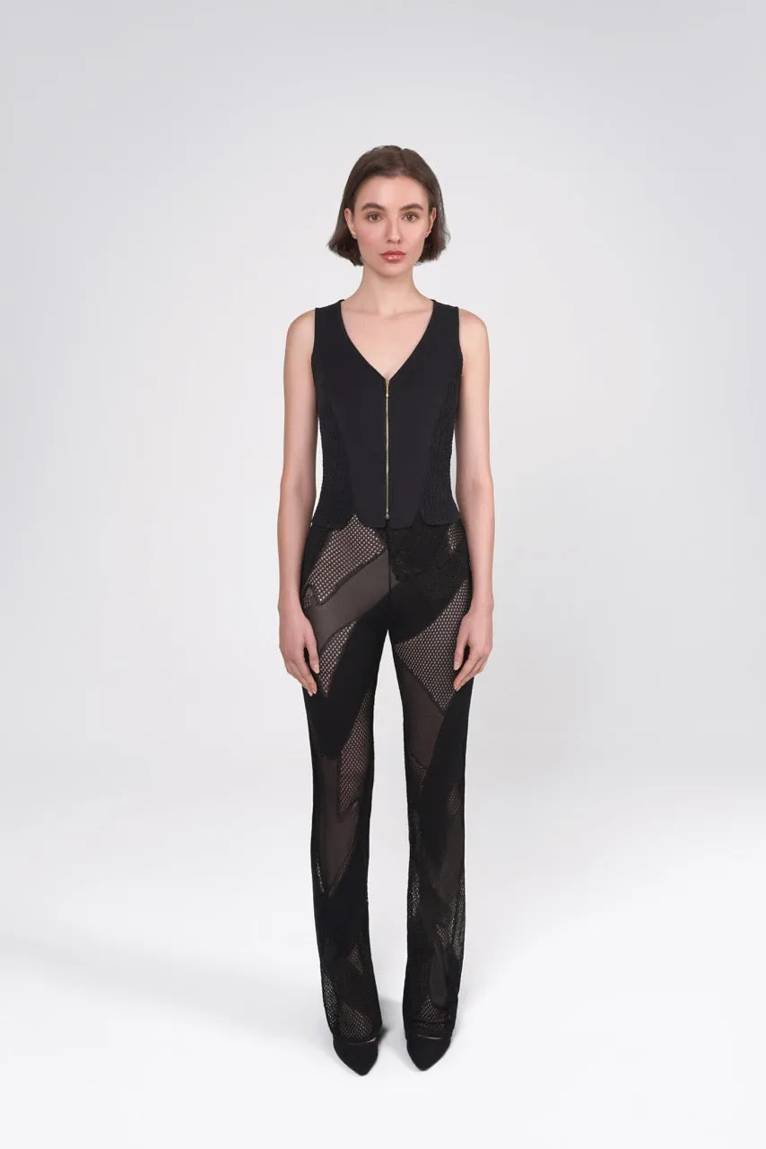 Gathered-Detail Vest in Ultrasuede  (Try-on)