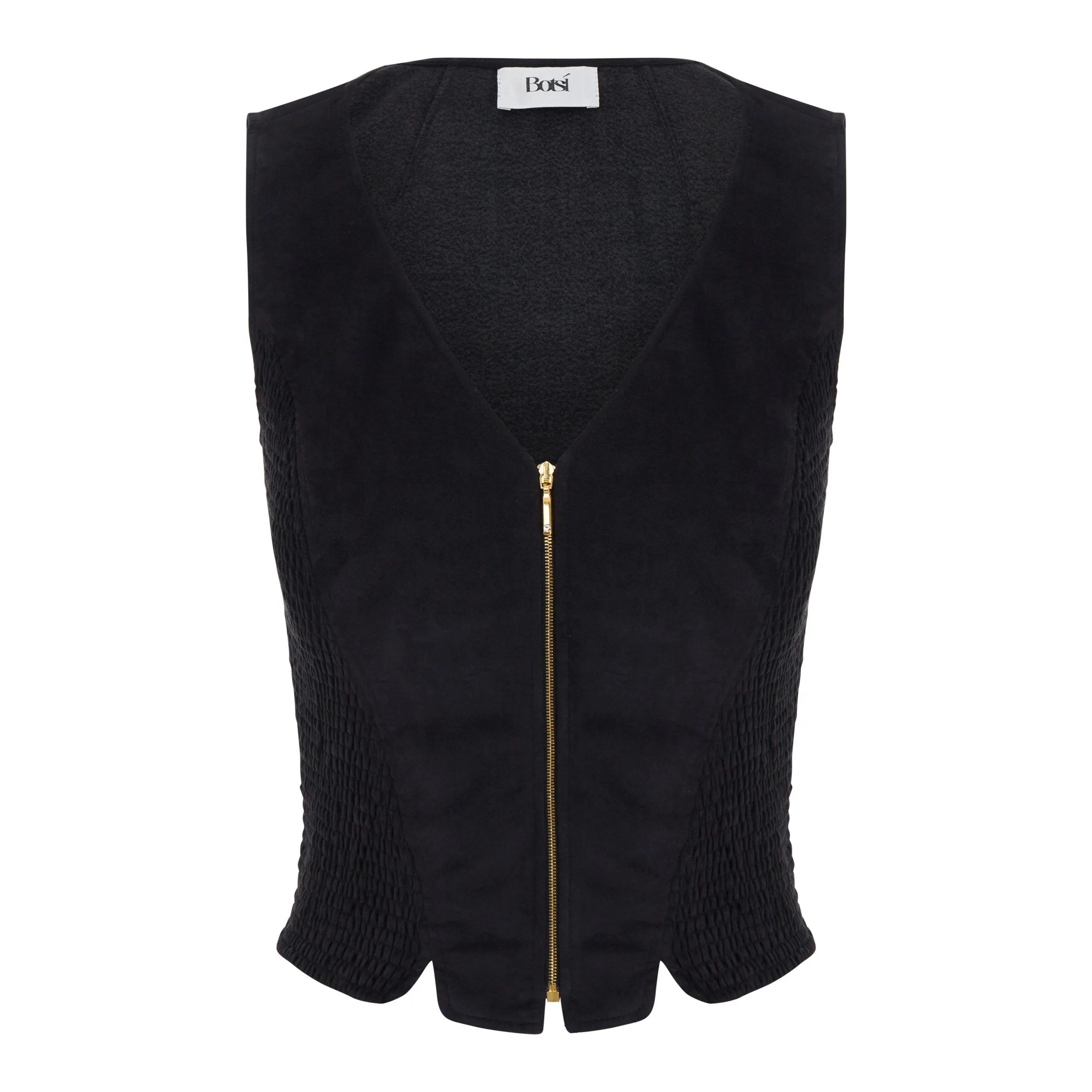 Gathered-Detail Vest in Ultrasuede  (Try-on)