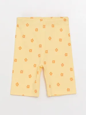 Girls Elastic Waist Printed Short Leggings