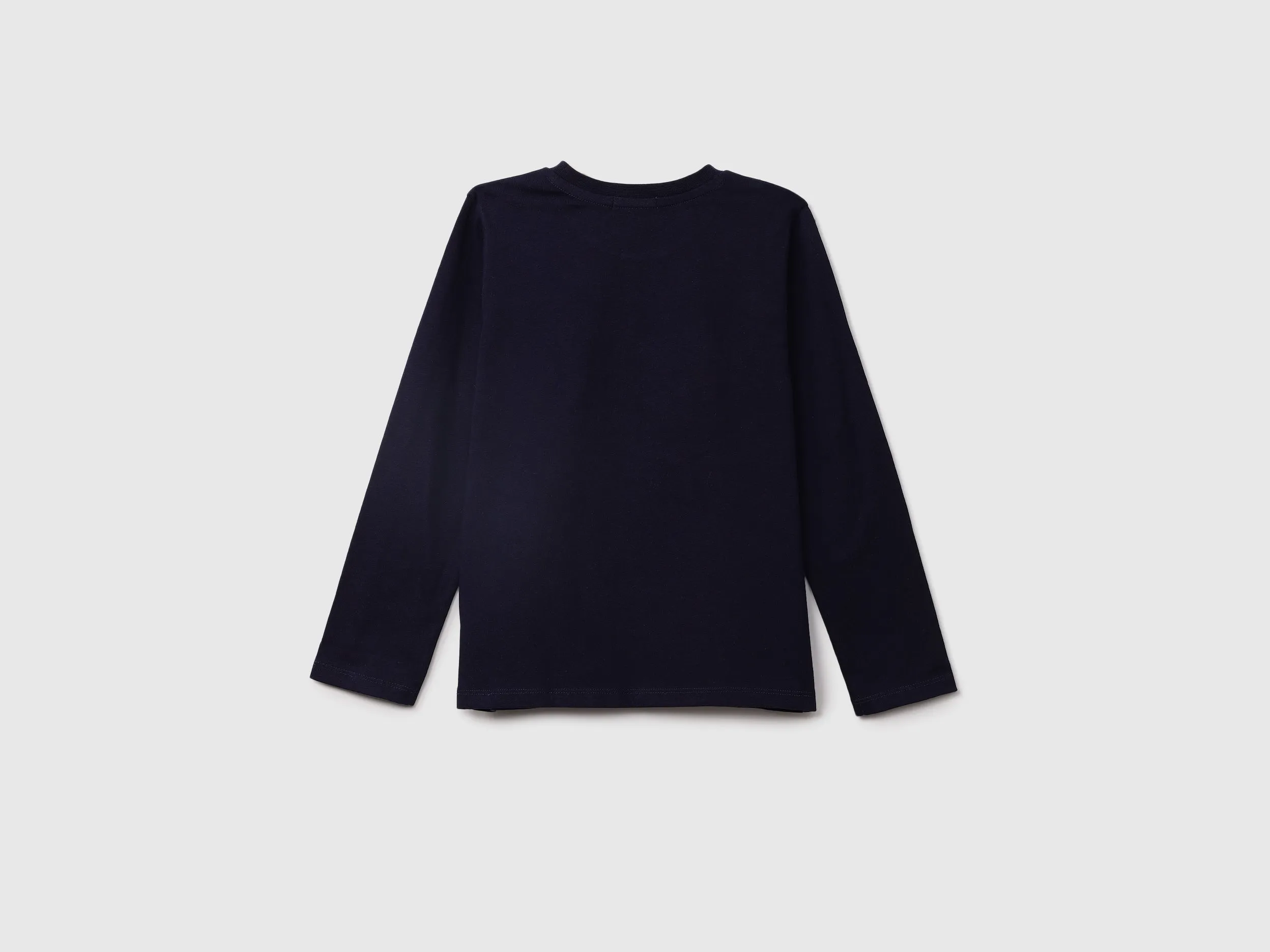 Girls Navy Long Sleeve Printed Top