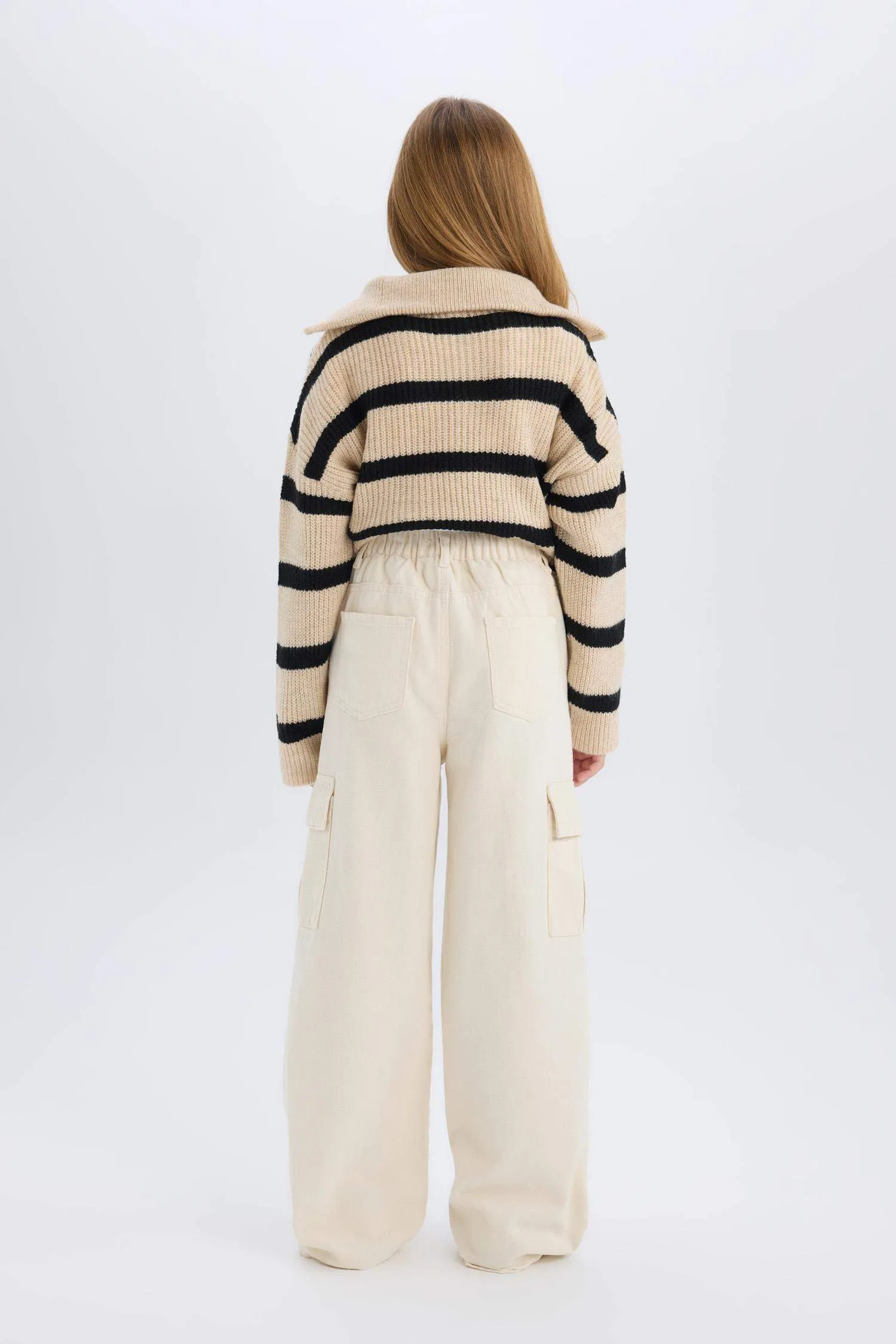 Girls Wide Leg Cargo Wide Leg Jean Pants